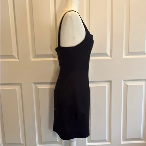 Elegant by the way. Black Square Neck Mini Dress Size M - Picture 3 of 7